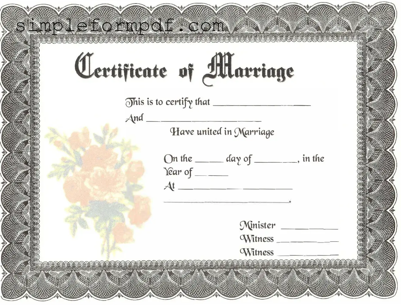 Marriage Certificate PDF Form