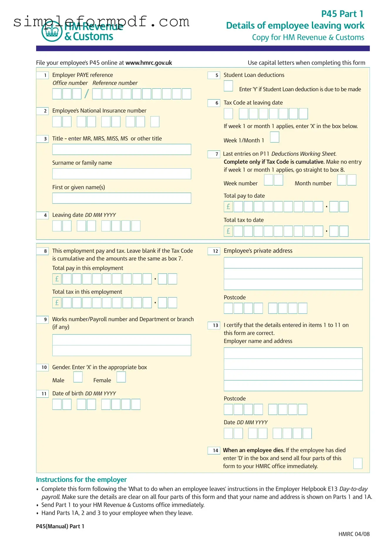 P 45 It PDF Form