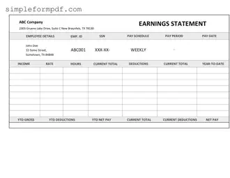 Independent Contractor Pay Stub PDF Form
