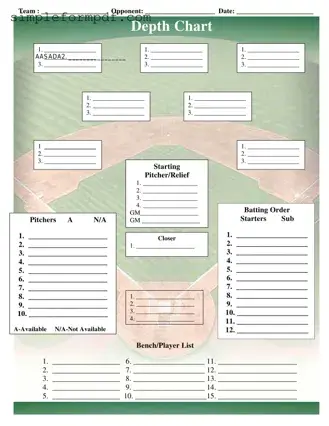 Baseball Field Lineup PDF Form