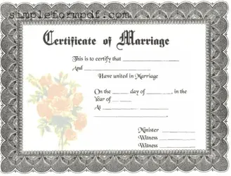 Marriage Certificate PDF Form