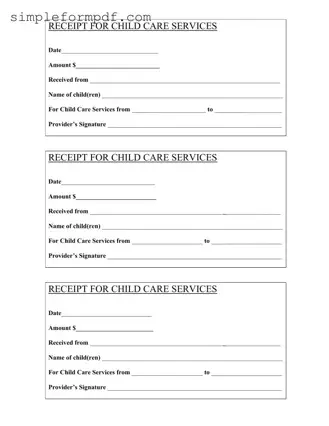 Childcare Receipt PDF Form