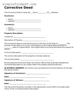 Fillable Corrective Deed Template