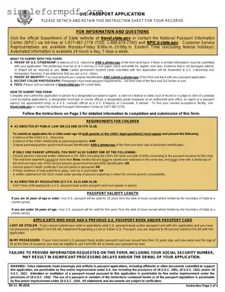 DS-11 U.S. Passport application PDF Form