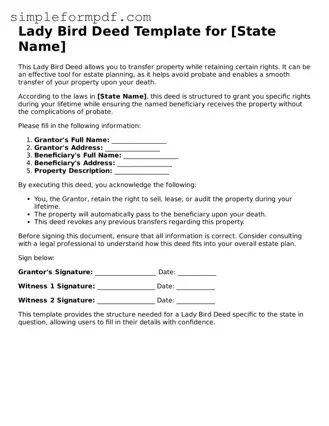 Fillable Lady Bird Deed Template