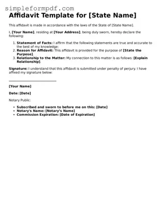 Fillable Affidavit Template