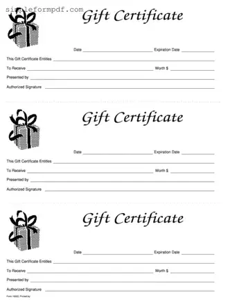 Gift Certificate PDF Form