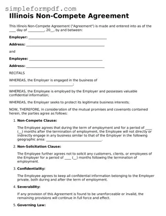 Free Non-compete Agreement Form for the State of Illinois