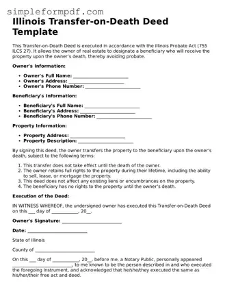 Free Transfer-on-Death Deed Form for the State of Illinois