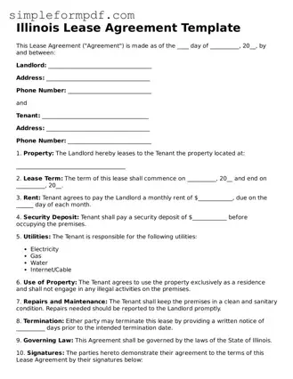 Free Lease Agreement Form for the State of Illinois