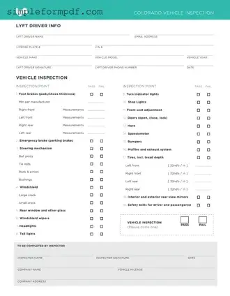 Lyft Inspection PDF Form