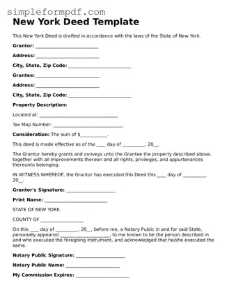 Free Deed Form for the State of New York
