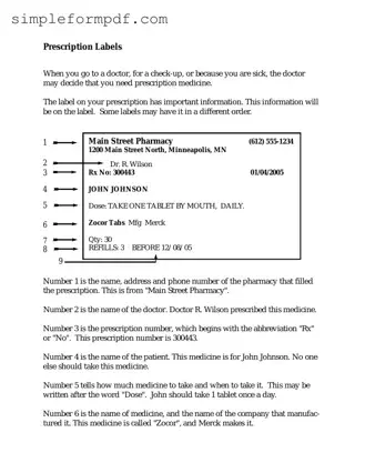 Prescription Label PDF Form