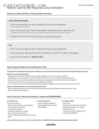 Asurion F-017-08 MEN PDF Form