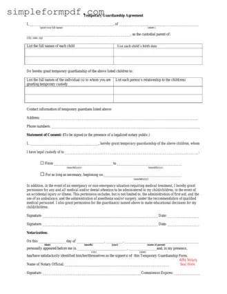 Temporary Custody PDF Form