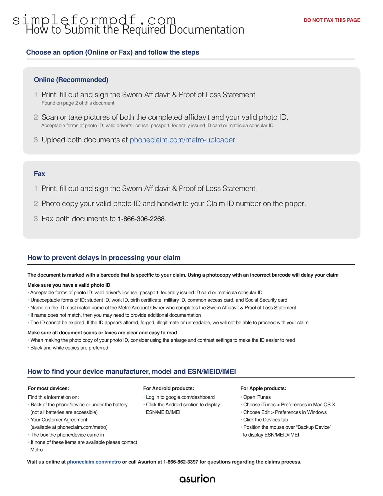 Asurion F-017-08 MEN PDF Form