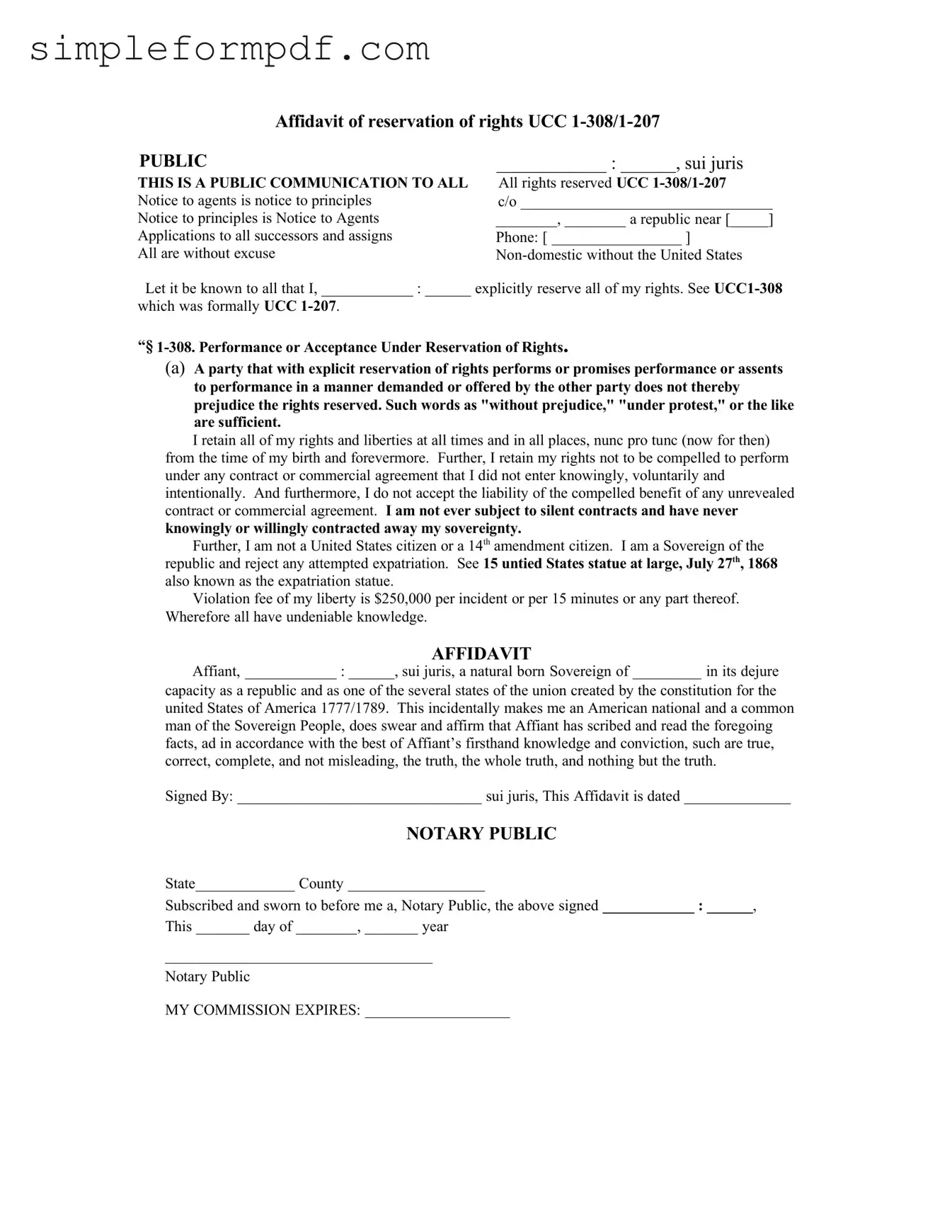 Ucc 1 308 PDF Form